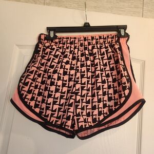 Nike Pink and Black Patterned Women's Athletic Shorts Size S Euc